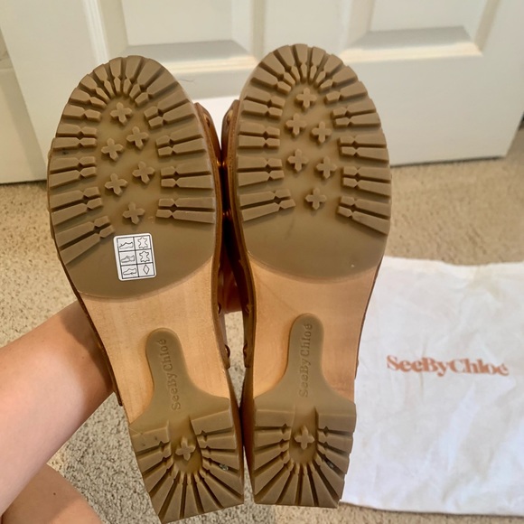 See by Chloe. Joline Buckle-Accented Leather Clogs (size 40) - Picture 11 of 13